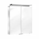 Wall Mirror with 2 Doors with LED Light and Power Sockets - Bramo Viadurini