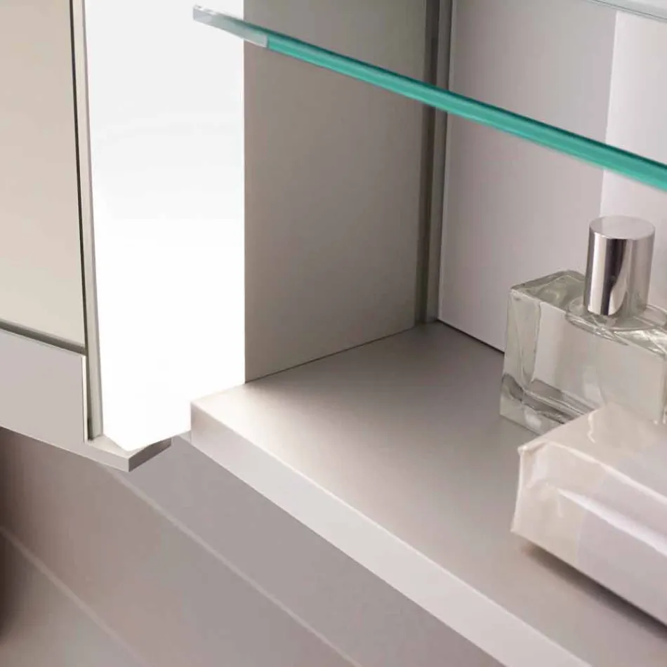 Wall Mirror in Aluminum with LED Lighting - Demon Viadurini