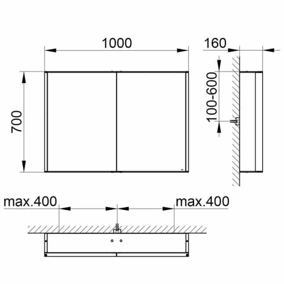 Wall Mirror in Aluminum with LED Lighting - Demon Viadurini