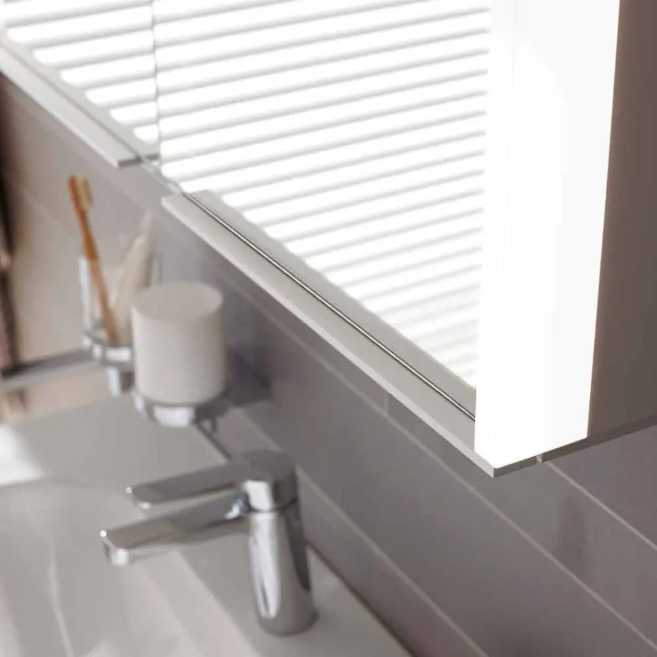 Wall Mirror in Aluminum with LED Lighting - Demon Viadurini