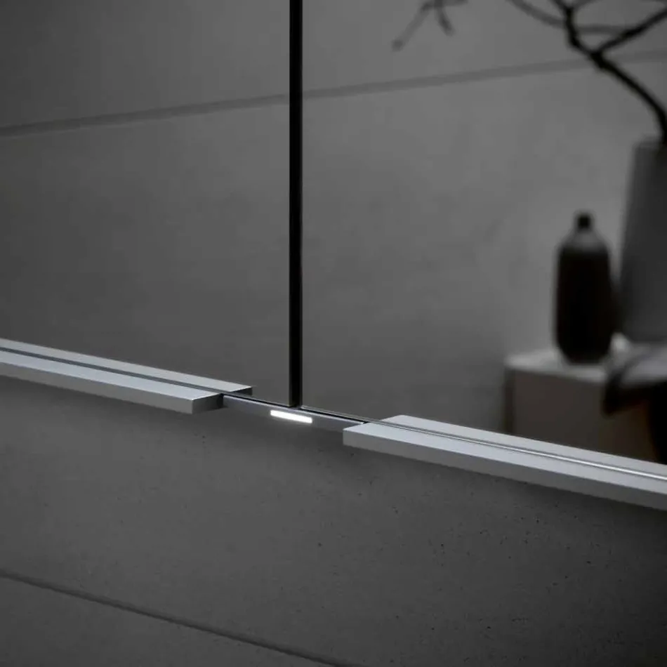 Wall Mirror in Aluminum with LED Lighting - Demon Viadurini