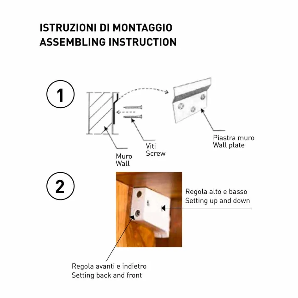 Teak Wall Storage Mirror with Shelves and Internal Drawers - Ralio Viadurini