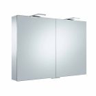 Modern Wall Storage Mirror with 2 Doors and LED Lighting - Ratchet Viadurini