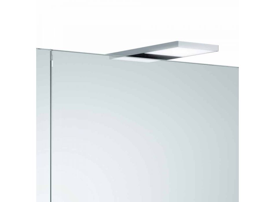 Modern Wall Storage Mirror with 2 Doors and LED Lighting - Ratchet Viadurini