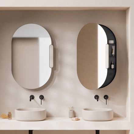 Ceramic Mirror Container in Various Colors Made in Italy - Girl Viadurini