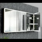 Wooden Mirror Container with Double Mirror and Lights Made in Italy - Darwin Viadurini