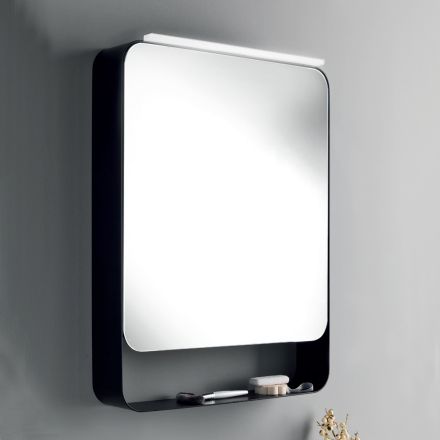 Metal Mirror Container with Double Mirror Door and Lights Made in Italy - Jane Viadurini