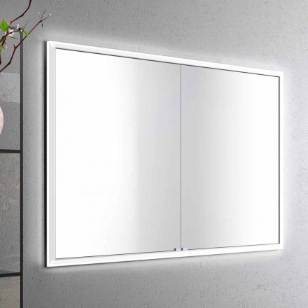 2-Door Contemporary Recessed Contemporary Design LED Door Mirror, Adele Viadurini