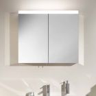 Modern Container Mirror with 2 Doors in Silver Painted Aluminum - Alfio Viadurini