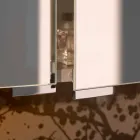 Modern Container Mirror with 3 Crystal Doors and 3 LED Lights - Maxi Viadurini