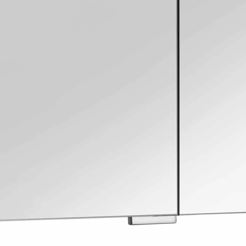 Modern Container Mirror with 3 Crystal Doors and 3 LED Lights - Maxi Viadurini