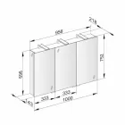 Modern Container Mirror with 3 Crystal Doors and 3 LED Lights - Maxi Viadurini