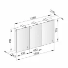 Modern Container Mirror with 3 Crystal Doors and 3 LED Lights - Maxi Viadurini