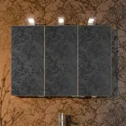 Modern Container Mirror with 3 Crystal Doors and 3 LED Lights - Maxi Viadurini