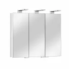 Modern Container Mirror with 3 Crystal Doors and 3 LED Lights - Maxi Viadurini