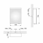 Modern Container Mirror with Hinged Door and LED Lighting - Alfio Viadurini