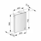 Modern Storage Mirror with Crystal Door and Chrome Details - Maxi Viadurini