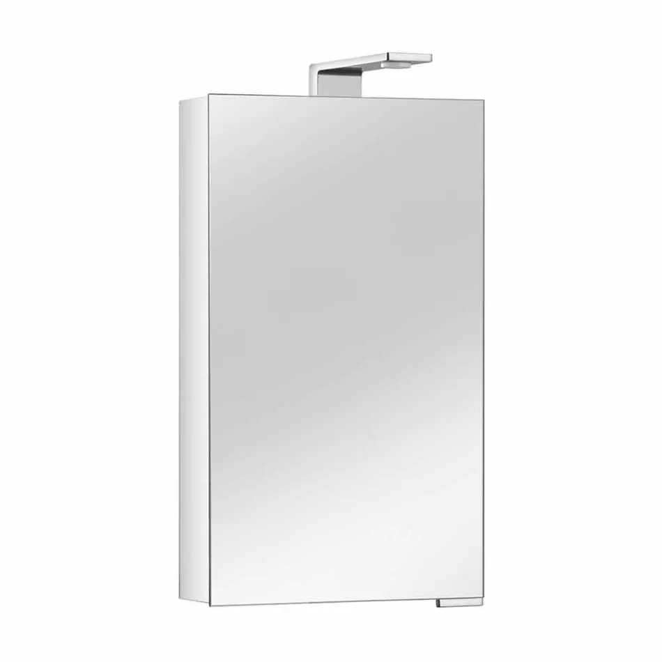 Modern Storage Mirror with Crystal Door and Chrome Details - Maxi Viadurini
