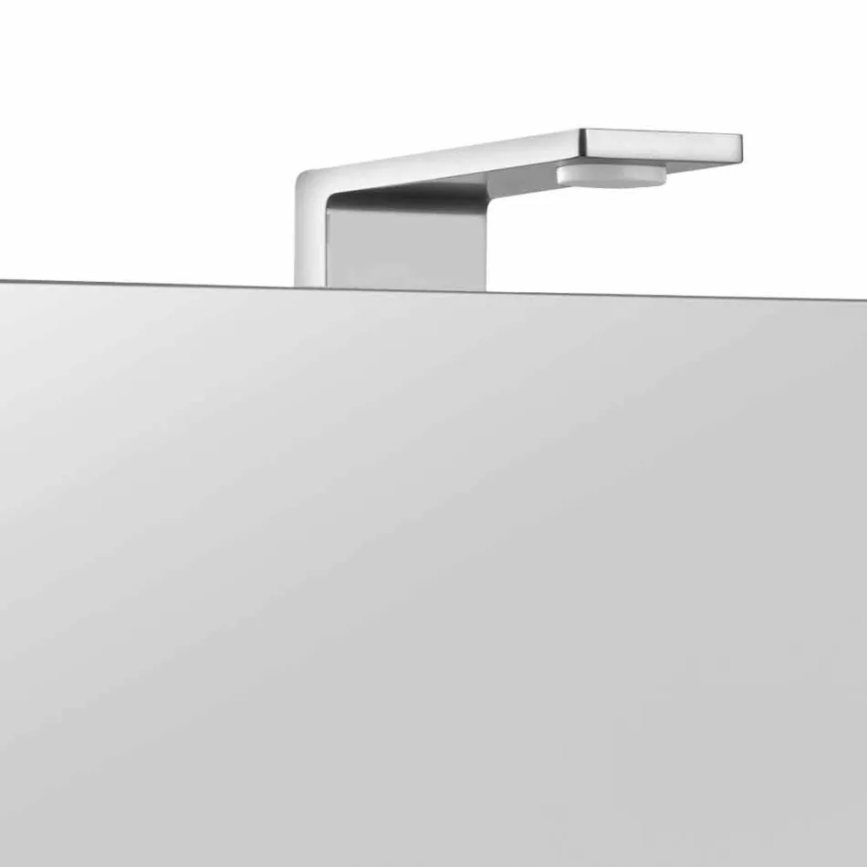 Modern Storage Mirror with Crystal Door and Chrome Details - Maxi Viadurini