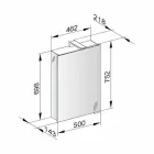 Modern Storage Mirror with Crystal Door and Chrome Details - Maxi Viadurini