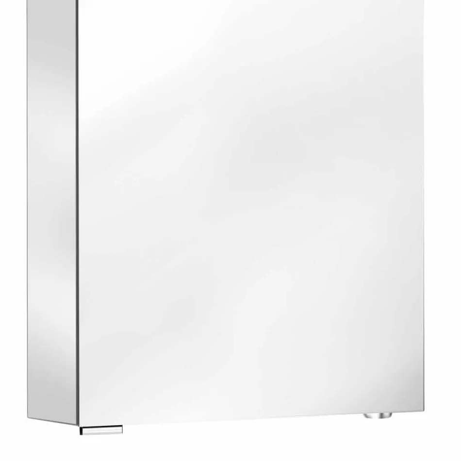 Modern Storage Mirror with Crystal Shelves and LED Light - Bramo Viadurini