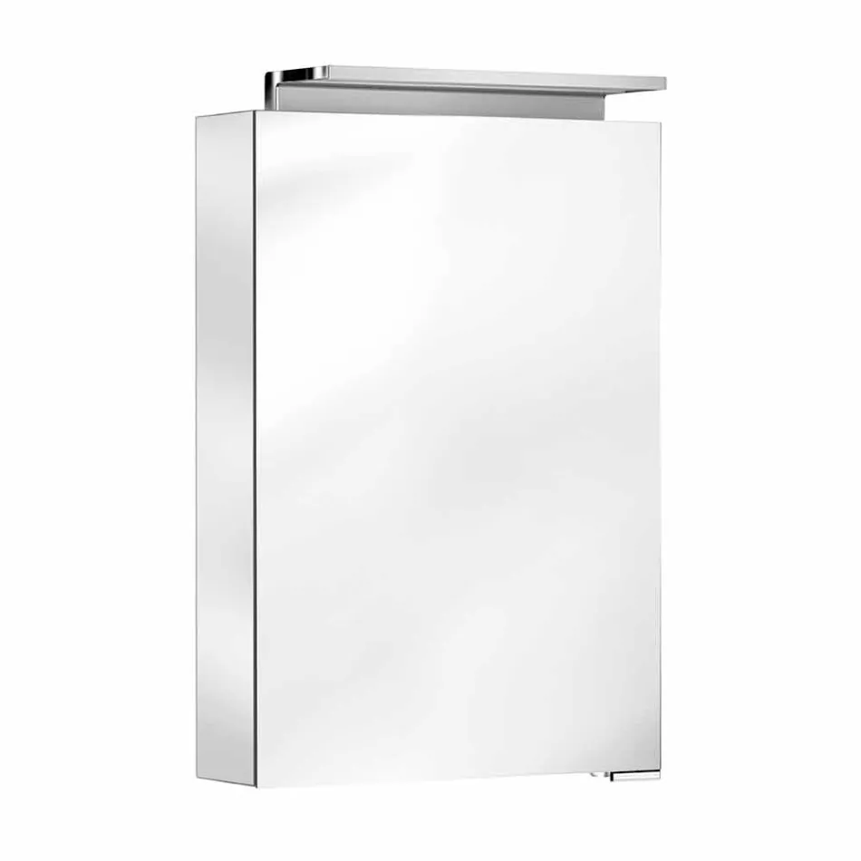 Modern Storage Mirror with Crystal Shelves and LED Light - Bramo Viadurini