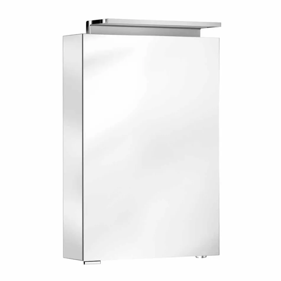 Modern Storage Mirror with Crystal Shelves and LED Light - Bramo Viadurini