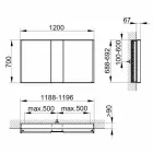 Modern Recessed Mirror Container with LED Light and Touch Keypad - Demon Viadurini