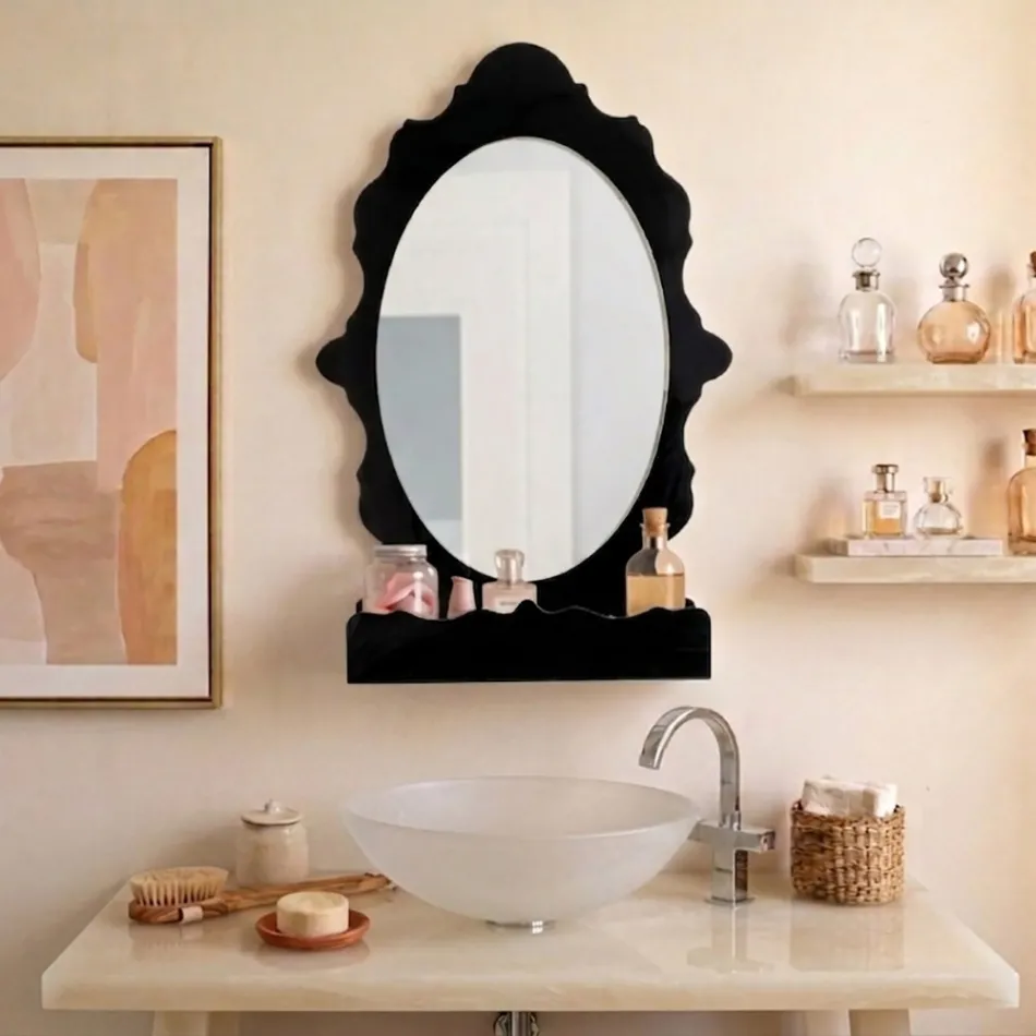 Backlit Plexiglass Mirror Cabinet Made in Italy - Leira Viadurini