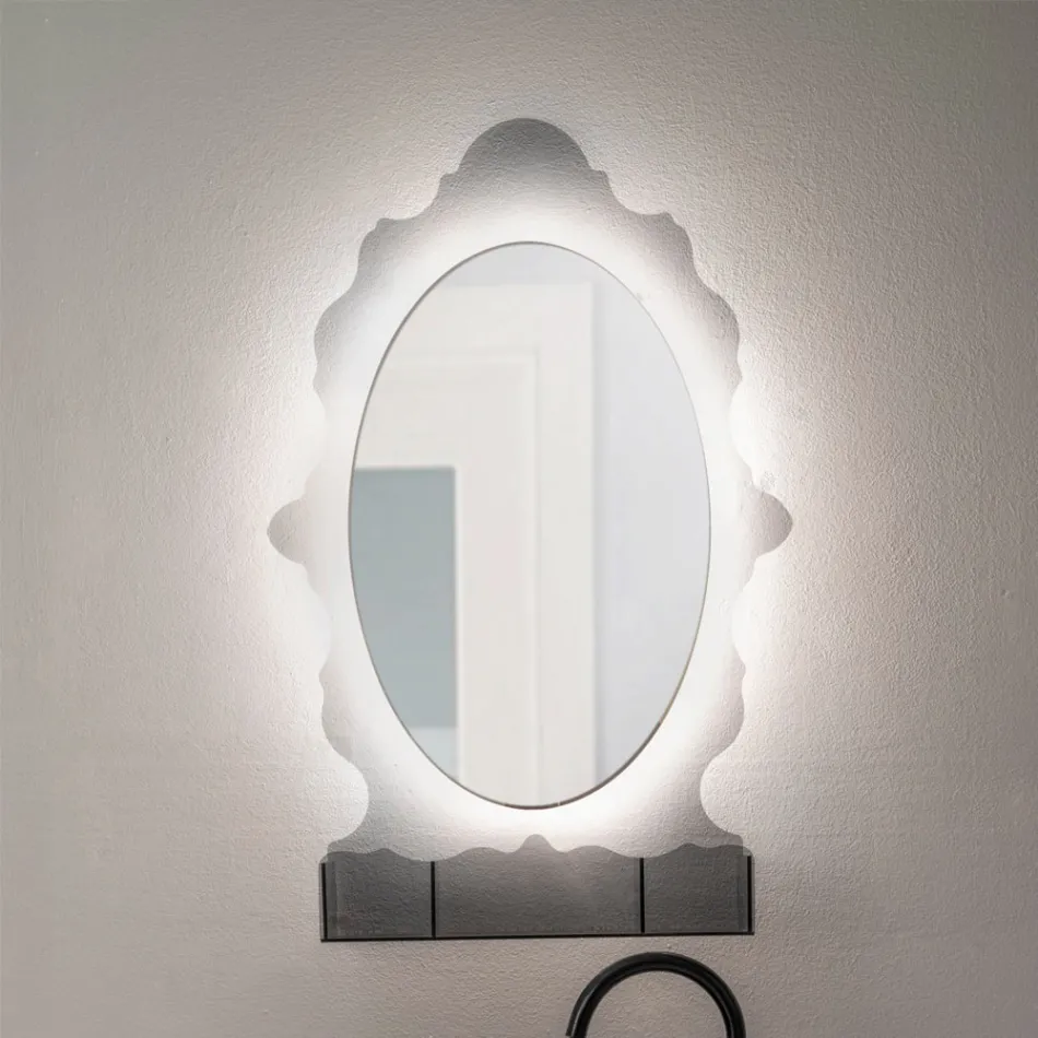 Backlit Plexiglass Mirror Cabinet Made in Italy - Leira Viadurini