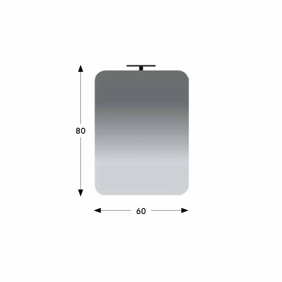 Wall Bathroom Mirror with Modern Design LED Lamp Made in Italy - Guido Viadurini