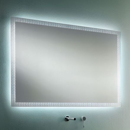Bathroom Mirror with Laser Engraved Decorations Made in Italy - Freud Viadurini