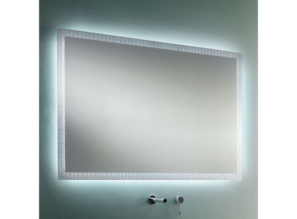 Bathroom Mirror with Laser Engraved Decorations Made in Italy - Freud Viadurini