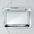 Arin bathroom mirror with silver melted glass frame, modern design