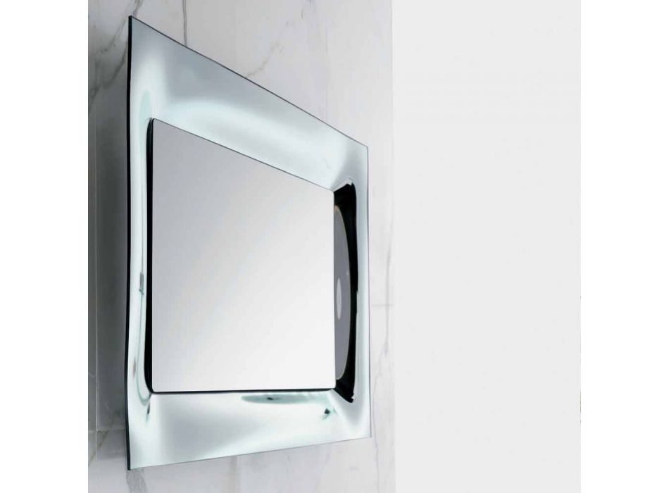Bathroom mirror Arin silver-plated cast aluminum frame