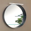 Metal Bathroom Mirror with 2 Glass Shelves Made in Italy - Einstein