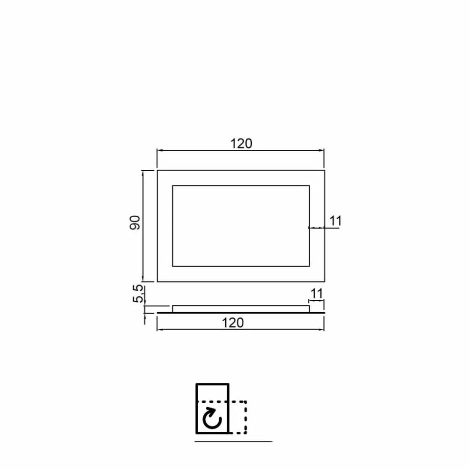Contemporary bathroom mirror with decorative glass frame and Tara LED lights Viadurini