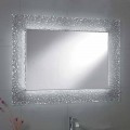 Tara bathroom mirror with glass frame and LED light, modern design