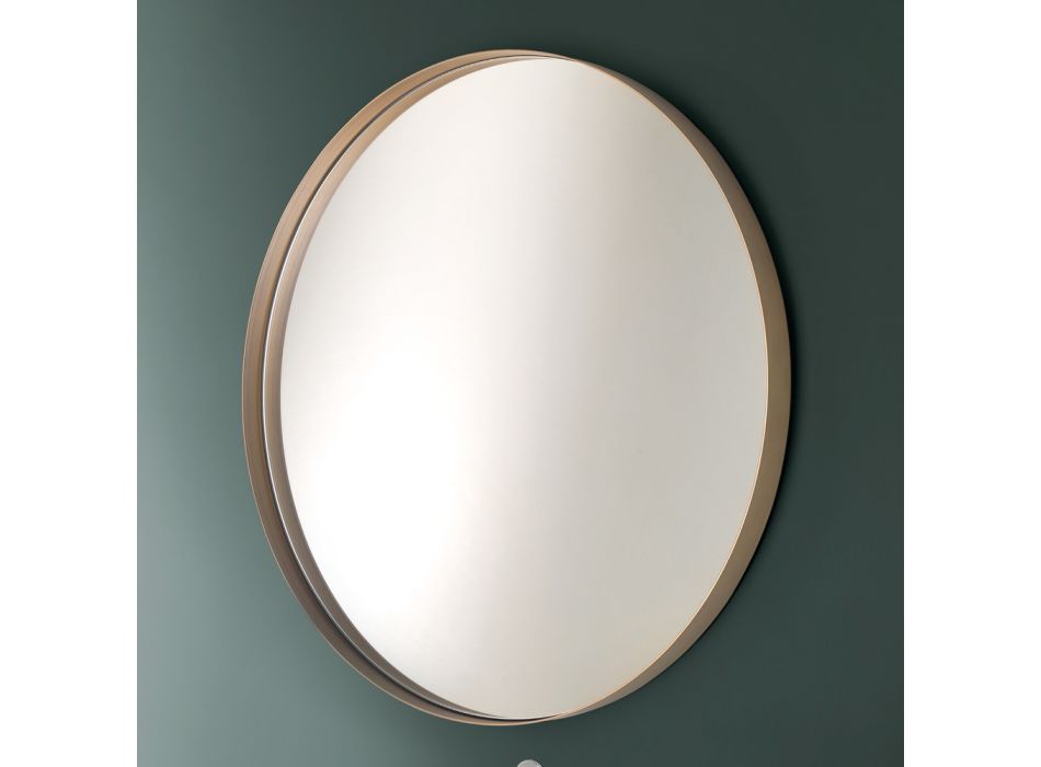 Round Bathroom Mirror with Metal Frame Made in Italy - Cleopatra Viadurini