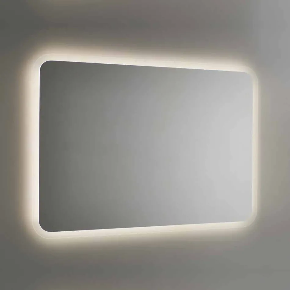 Rounded Bathroom Mirror with LED Backlight Made in Italy - Pato Viadurini
