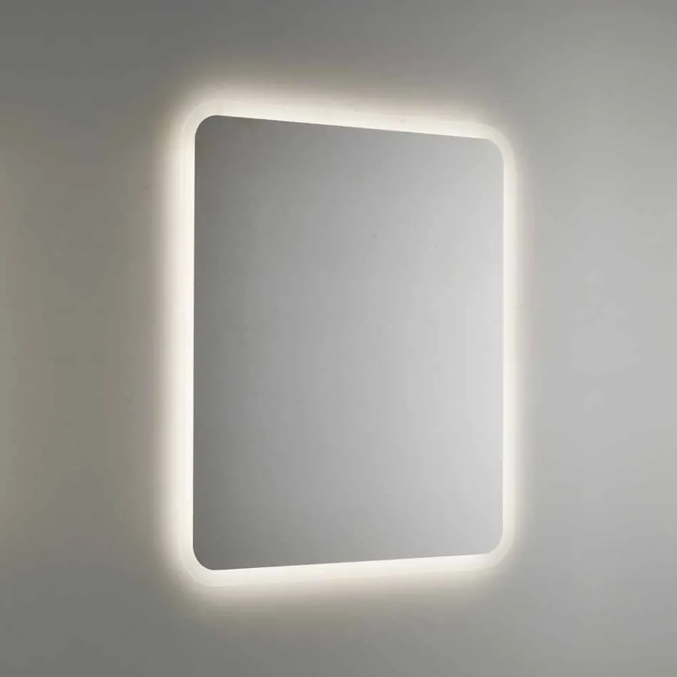 Rounded Bathroom Mirror with LED Backlight Made in Italy - Pato Viadurini