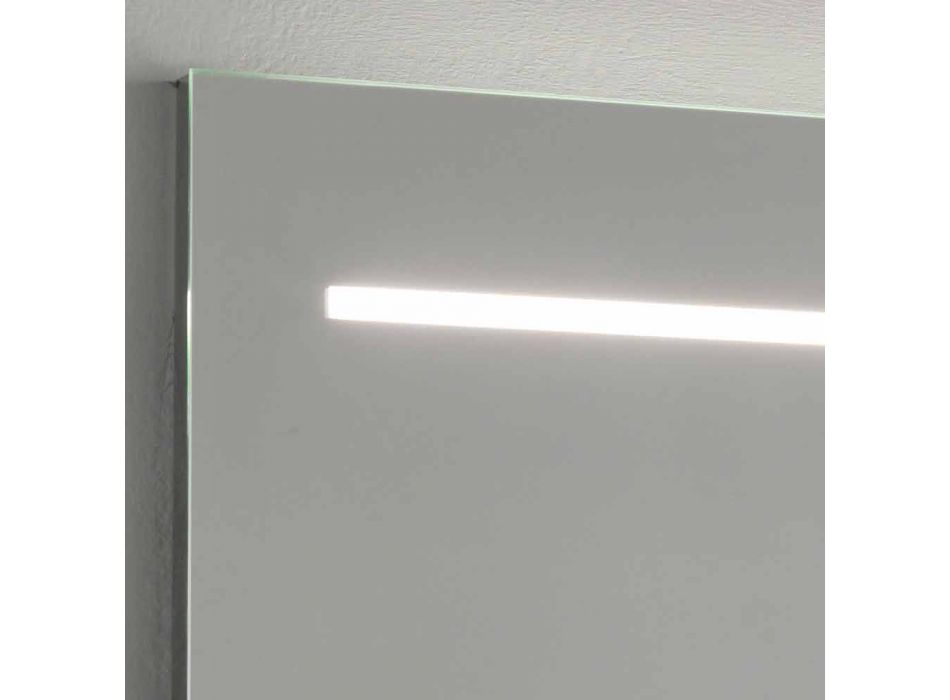 Modern Wall Mirror with LED Light and Steel Frame Made in Italy - Yutta Viadurini