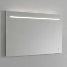 Modern Wall Mirror with LED Light and Steel Frame Made in Italy - Yutta Viadurini