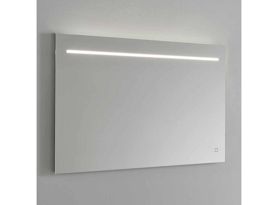 Modern Wall Mirror with LED Light and Steel Frame Made in Italy - Yutta Viadurini