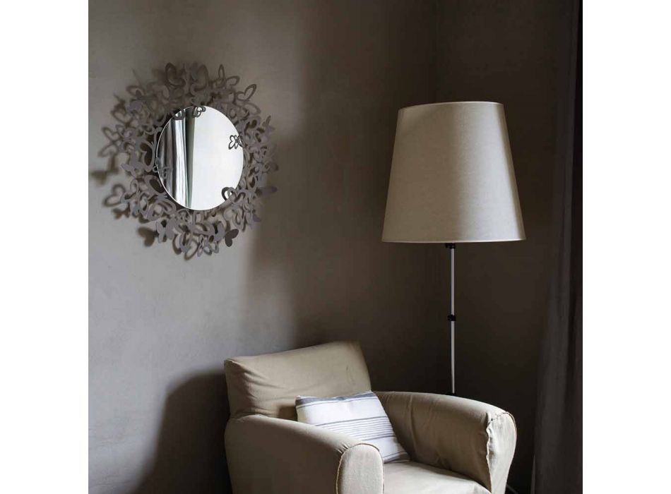 Circular Wall Mirror of Modern Design in Iron Made in Italy - Stelio