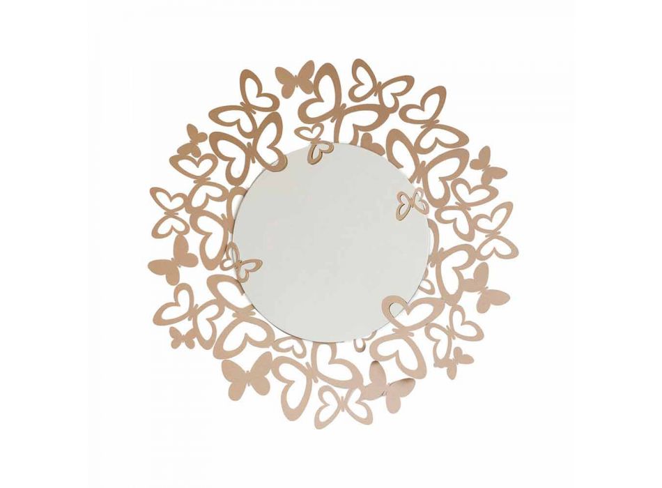 Modern Design Circular Wall Mirror in Iron Made in Italy - Stelio