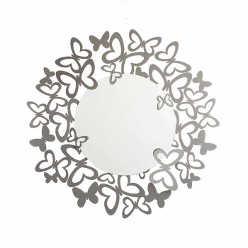 Modern Design Circular Wall Mirror in Iron Made in Italy - Stelio