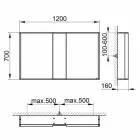 Modern Wall Mirror with 3 Doors in Silver Painted Aluminum - Demon Viadurini
