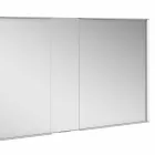 Modern Wall Mirror with 3 Doors in Silver Painted Aluminum - Demon Viadurini