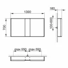 Modern Wall Mirror with 3 Doors in Silver Painted Aluminum - Demon Viadurini